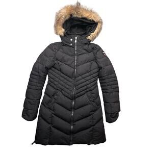 Pajar Canada Queens Women Small Parka Puffer Down Jacket Black Hooded P2J672F9BD